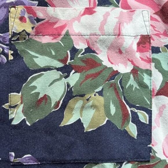 Vintage 80s Floral Camp Anderson California Button Up Short Sleeve Top Small - Picture 4 of 4